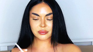 Beautiful Brunette Smoking Fetish Tease - Softcore Seduction