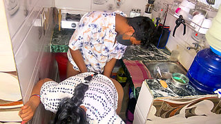 Angry Desi Maid Gets Fucked Hard by Boss in Kitchen Intense Kitchen Sex part 2 Hindi video