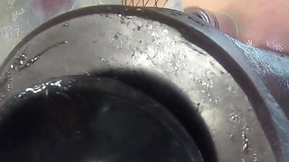 Close-up on Fucking Machine in Ass Cunt Fucked with Vacuum
