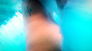 Big tits petite black MILF strip outdoor