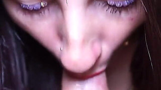 Pregnant Girl Blows Hairy Cock but She Wasn't Ready to Swallow!