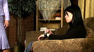 Heavy metal brunette lesbians anal toy action