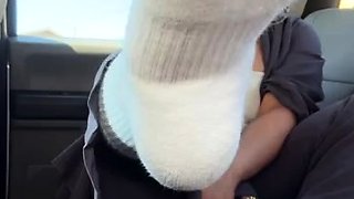 CaribbeanSolez - Car Public Footjob