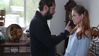 Stepdad spanks young doll for being bad