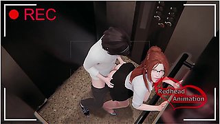 The Ai Camera Catches A Milf And Neighbor Fucking In The Elevator With Car Toon