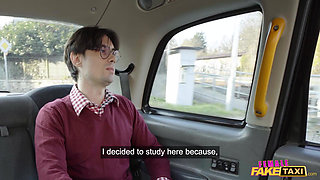 Female Fake Taxi - Blonde Scottish babe Samantha Joiner hot hardcore sex with cute shy nerd