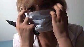 Hot blonde with big boobs solo