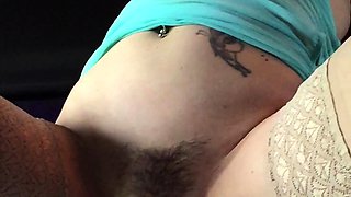 Hot babe with perfect big boobs taking shower