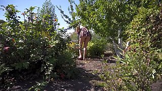 Hot Neighbor MILF Flashing Thong Upskirt in Garden Voyeur Spy