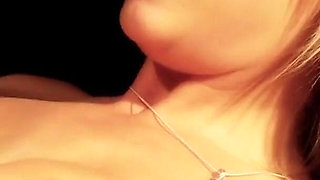 Blonde and brunette lesbos fuck with a toy while smoking