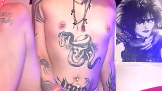Silver Micro Bikini Sloppy Solo BJ Topless