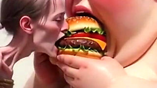 Intense Feeding Session - SSBBW Humiliates and Fattens Thin Girl