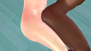 Animated 3D Gay Porn - White Man Fucking Black Man Ass in Spoon Position on Desk