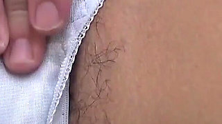 You Can See the Shape of Her Pussy Clearly! Slippery Pussy Juice See-through Masturbation Through Thin Panties 8
